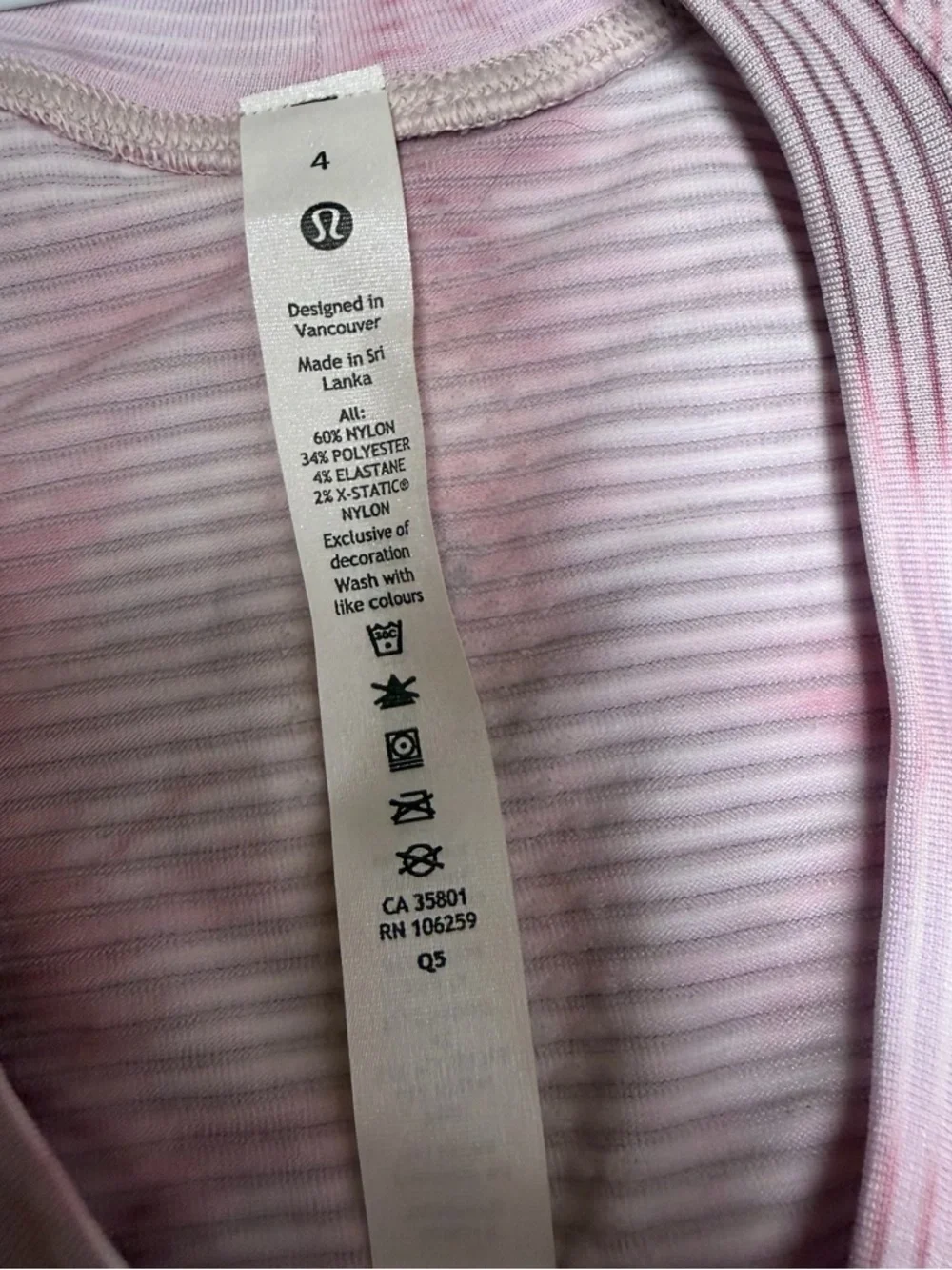 lululemon athletica swiftly tech Women's Pink Tie-Dye Long Sleeve Ribbed Top 4